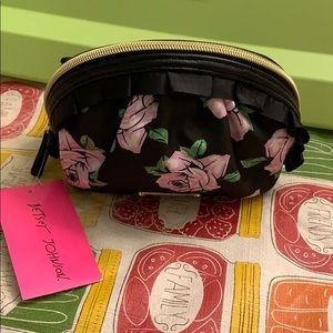 Betsey Johnson mini ruffle cosmetic bag